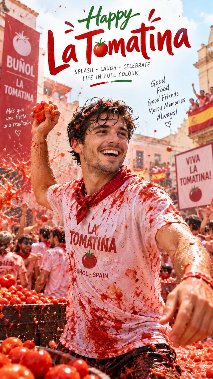 AI La Tomatina Photo & Greeting Ideas