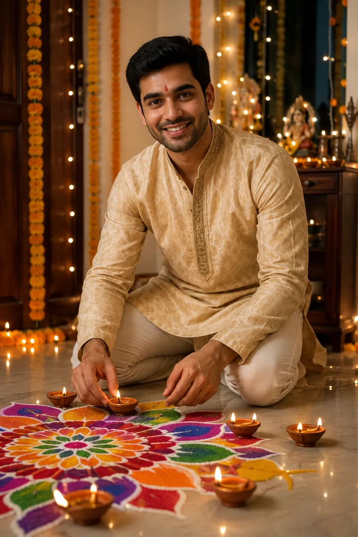 Diwali in America: AI American Cultural Celebrations photo effect example 2