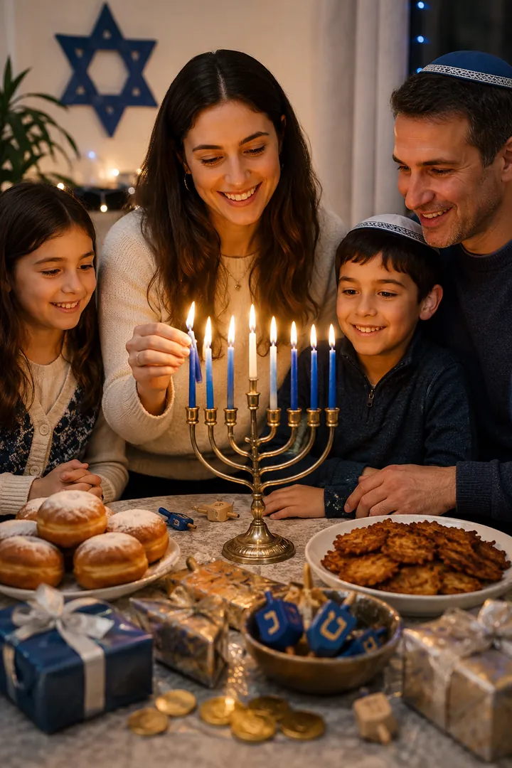 Hanukkah Family Gathering: AI American Cultural Celebrations photo effect example 2
