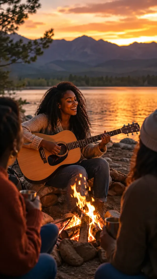 Acoustic Sunset Session: AI Music & Concert Vibes photo effect example 2