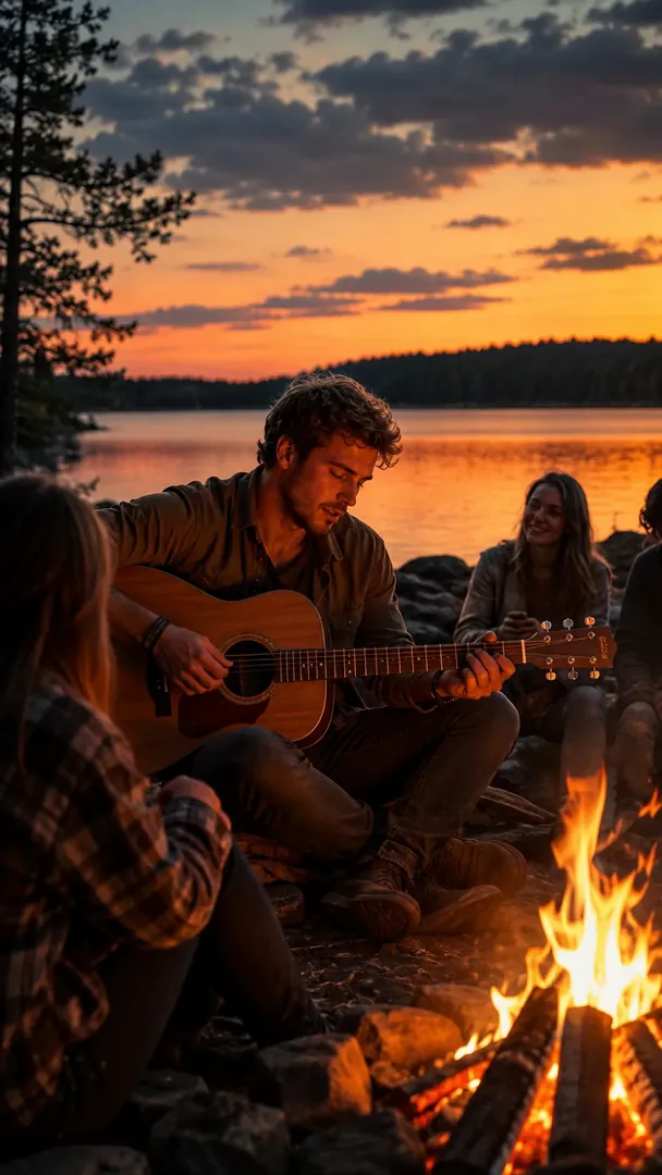 Acoustic Sunset Session: AI Music & Concert Vibes photo effect