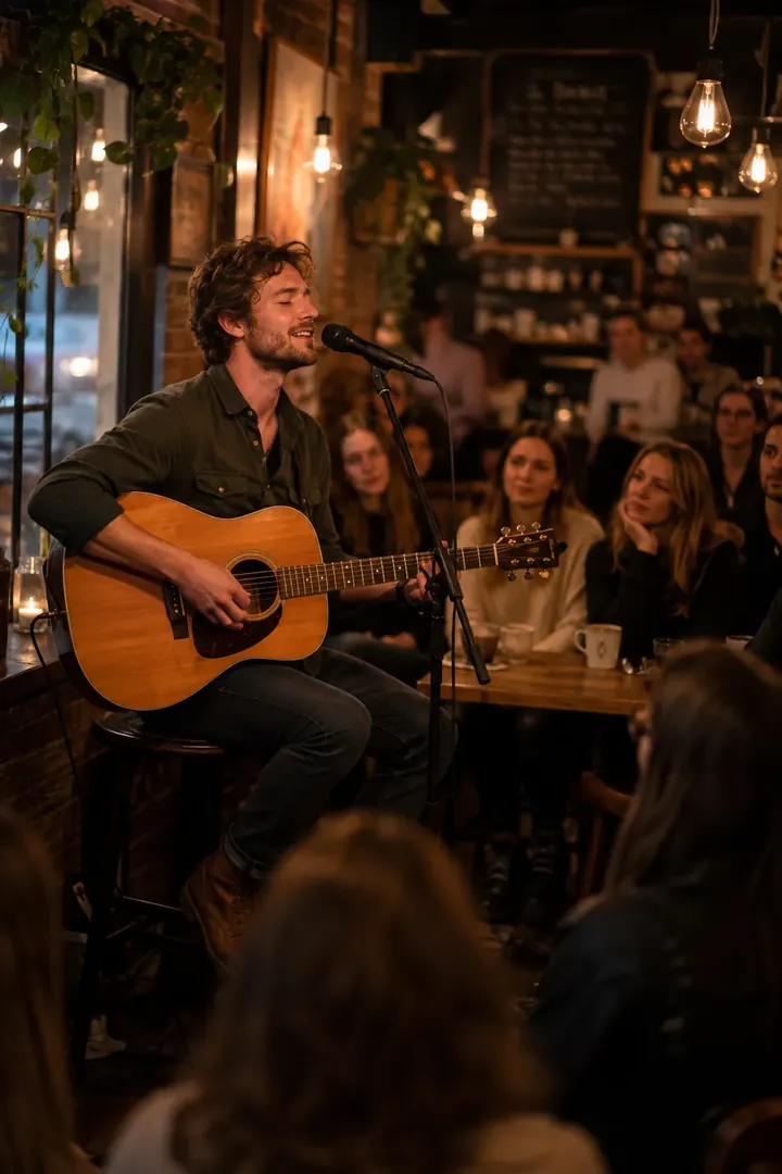 Indie Music Café: AI Music & Concert Vibes photo effect