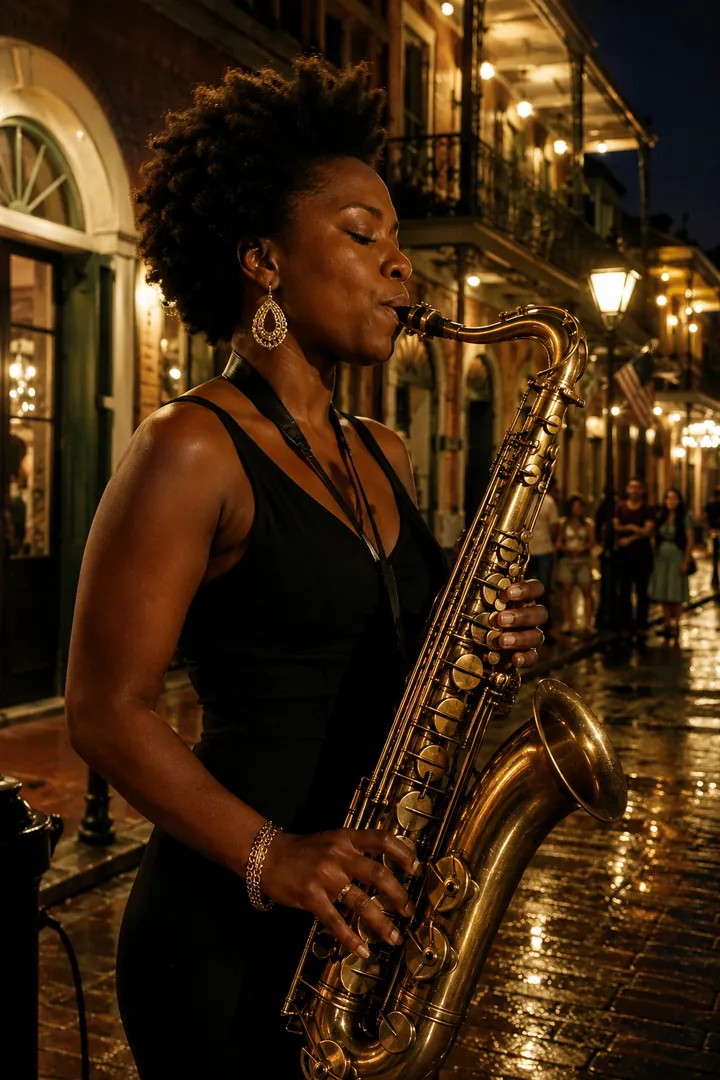New Orleans Jazz Night: AI Music & Concert Vibes photo effect example 2