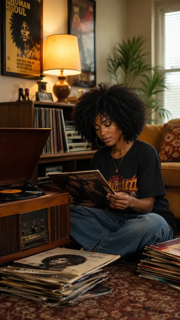 Vintage Vinyl Night: AI Music & Concert Vibes photo effect