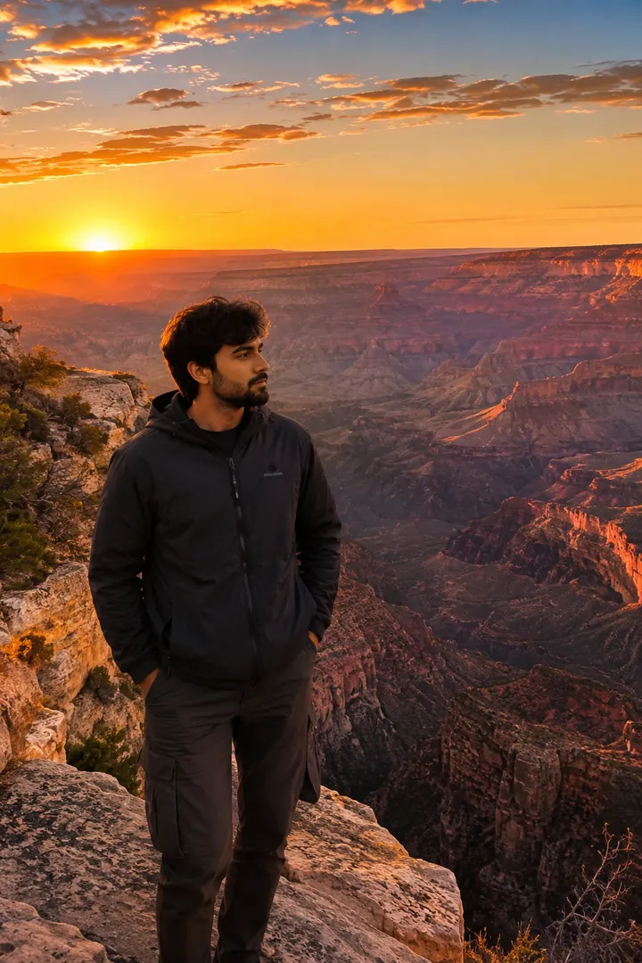 Grand Canyon Golden Hour: AI Great Outdoors & National Parks photo effect