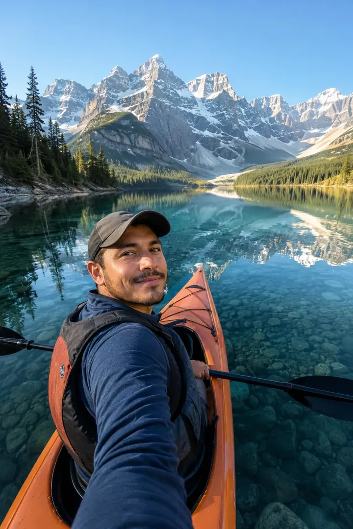 Mountain Lake Escape: AI Great Outdoors & National Parks photo effect