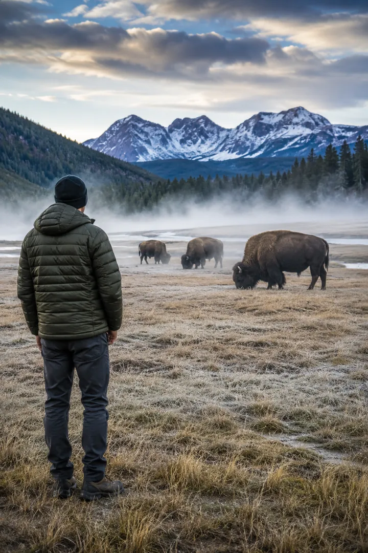 Yellowstone Wildlife: AI Great Outdoors & National Parks photo effect