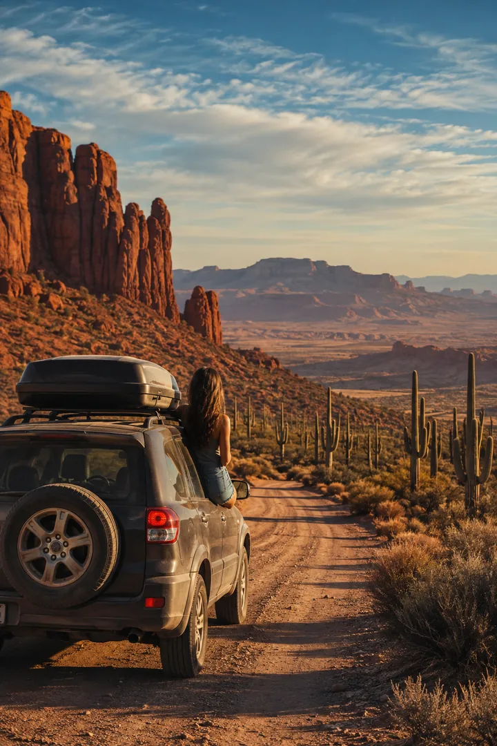 Desert Road Adventure: AI Road Trip & Summer Drives photo effect