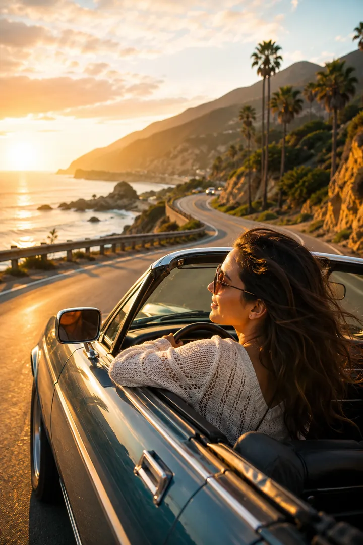 Pacific Coast Highway: AI Road Trip & Summer Drives photo effect