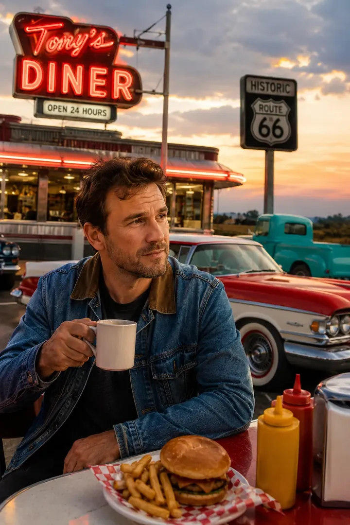 Classic Roadside Diner: AI Road Trip & Summer Drives photo effect example 2