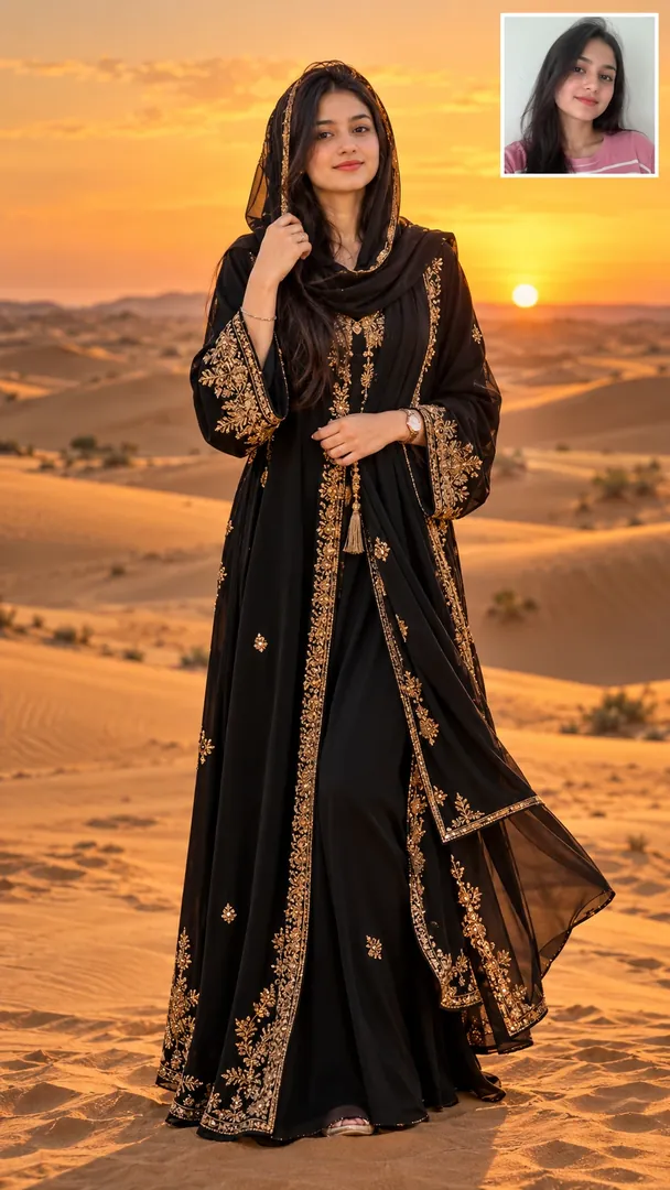 Arabian Cultural Outfit: AI Arabian Cultural & Fashion photo effect example 2