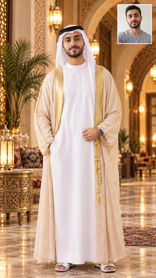 Arabian Cultural Outfit: AI Arabian Cultural & Fashion photo effect