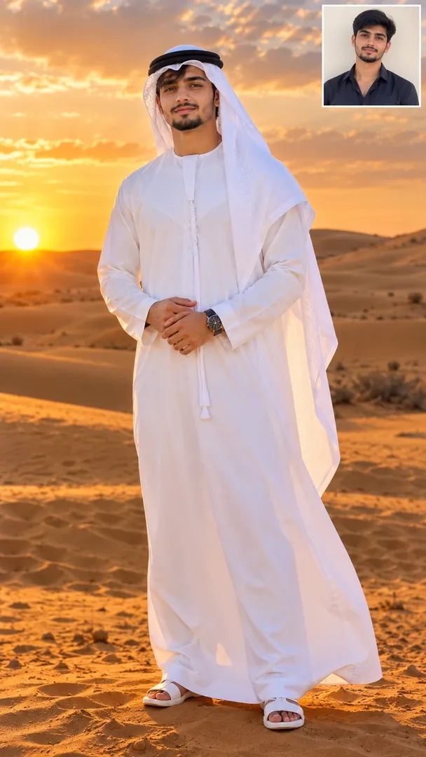 Arabian Desert Fashion: AI Arabian Cultural & Fashion photo effect example 2