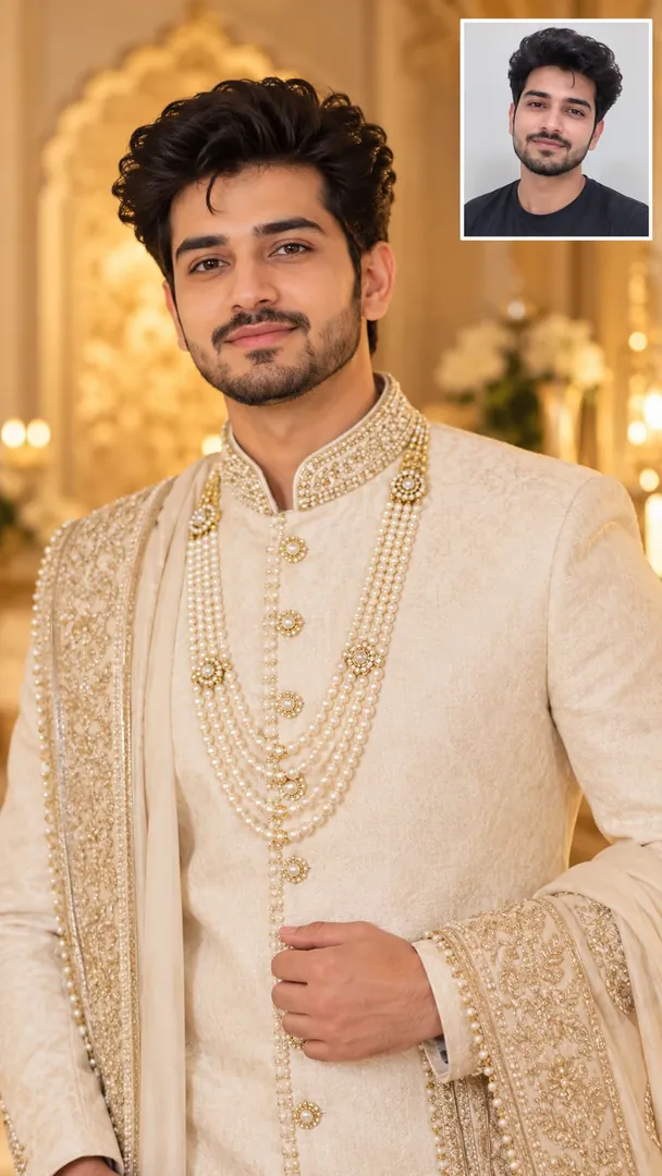 Gulf Pearl Jewelry Portrait: AI Arabian Cultural & Fashion photo effect