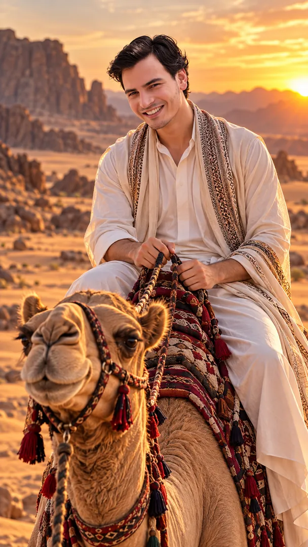Camel Ride: AI Arabian Desert photo effect