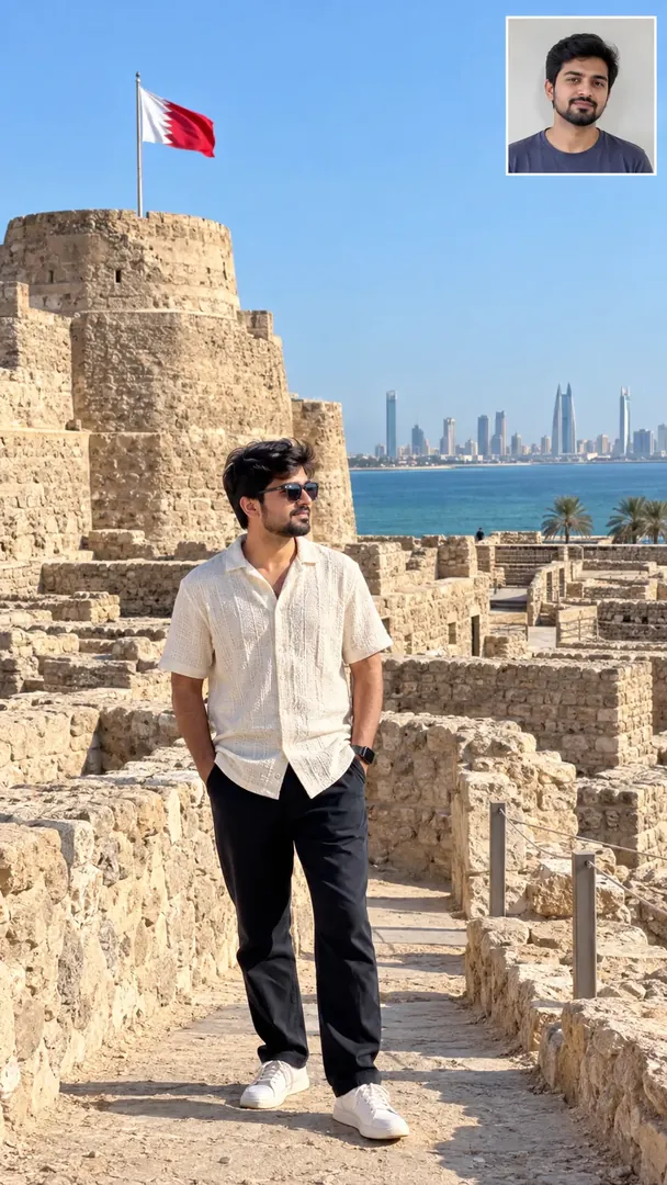 Bahrain Fort Heritage: AI Arabian Heritage photo effect