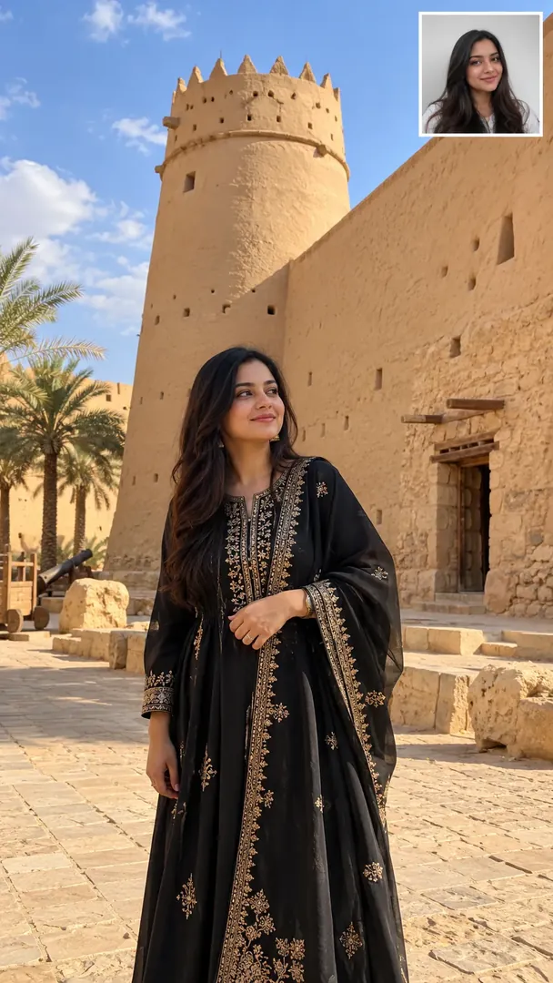 Masmak Fortress Heritage: AI Arabian Heritage photo effect