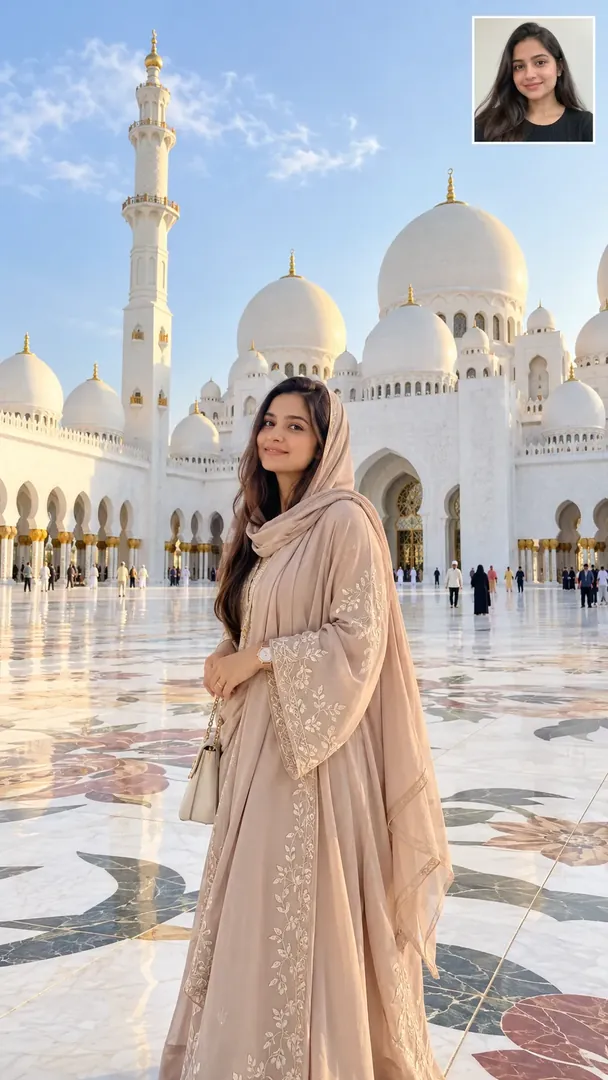 Sheikh Zayed Grand Mosque: AI Arabian Heritage photo effect