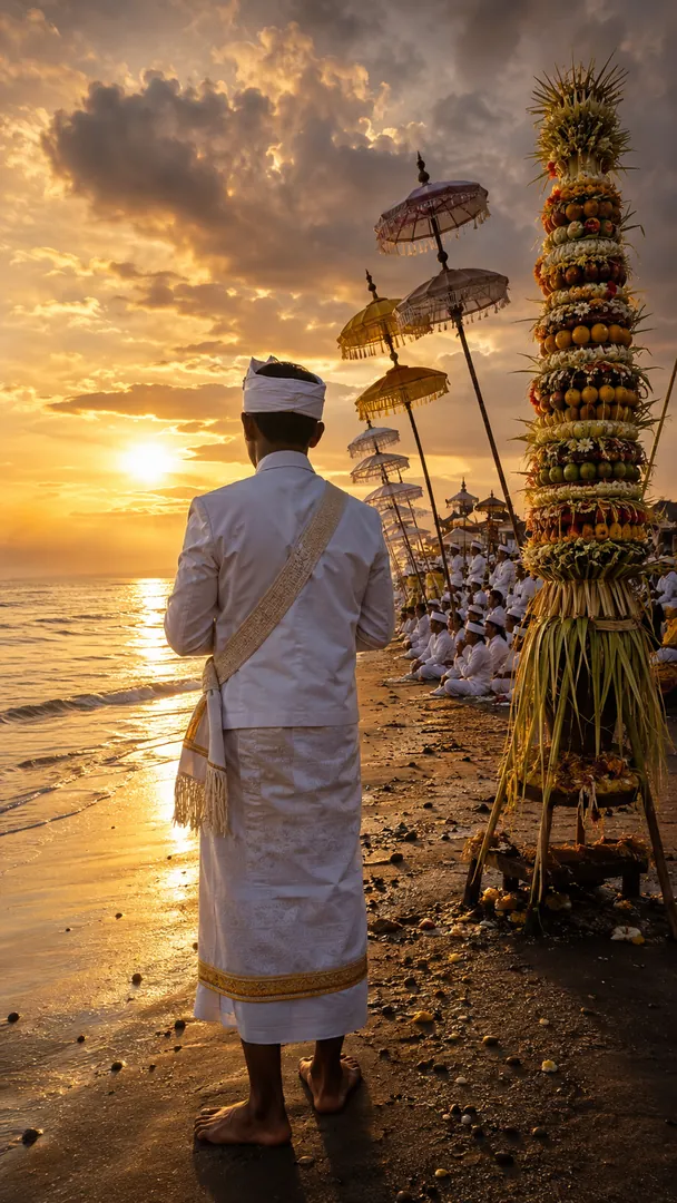 Melasti Beach Ceremony: AI Balinese Hindu Festivals photo effect