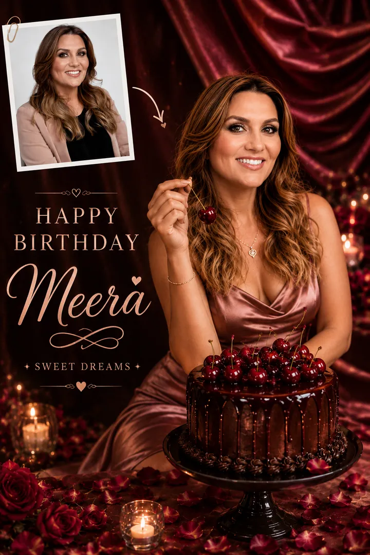 Cherry Dreams: AI Birthday Posters & Custom Wishes photo effect