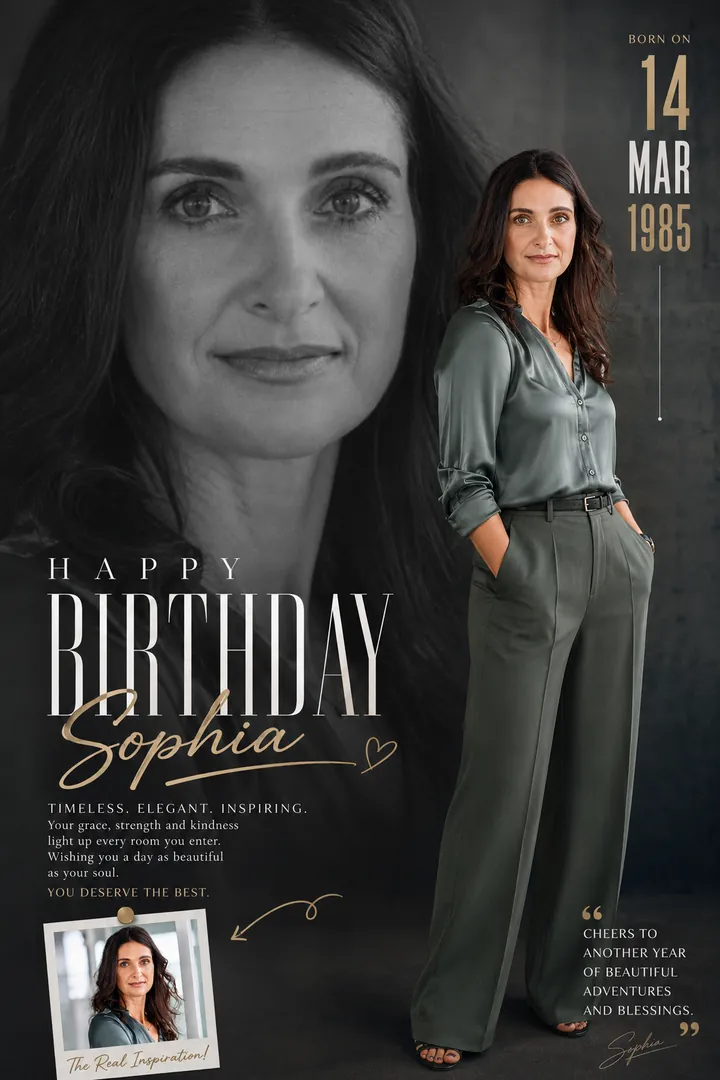 Cinematic Portrait: AI Birthday Posters & Custom Wishes photo effect