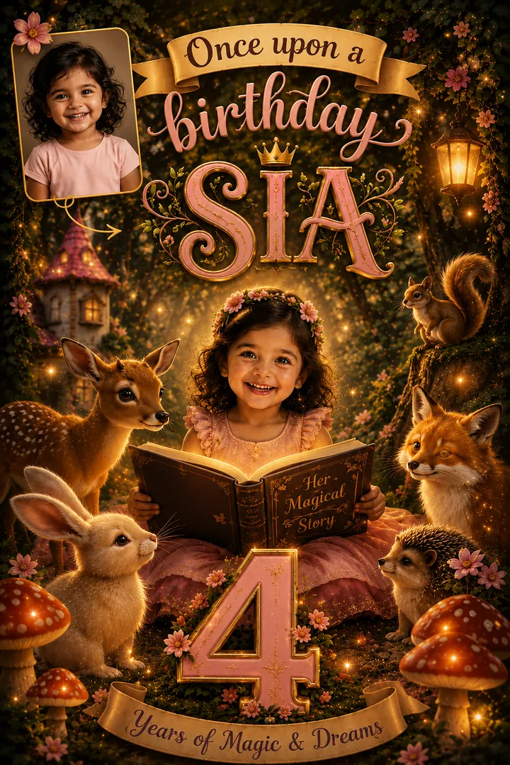 Storybook Fairytale: AI Birthday Posters & Custom Wishes photo effect