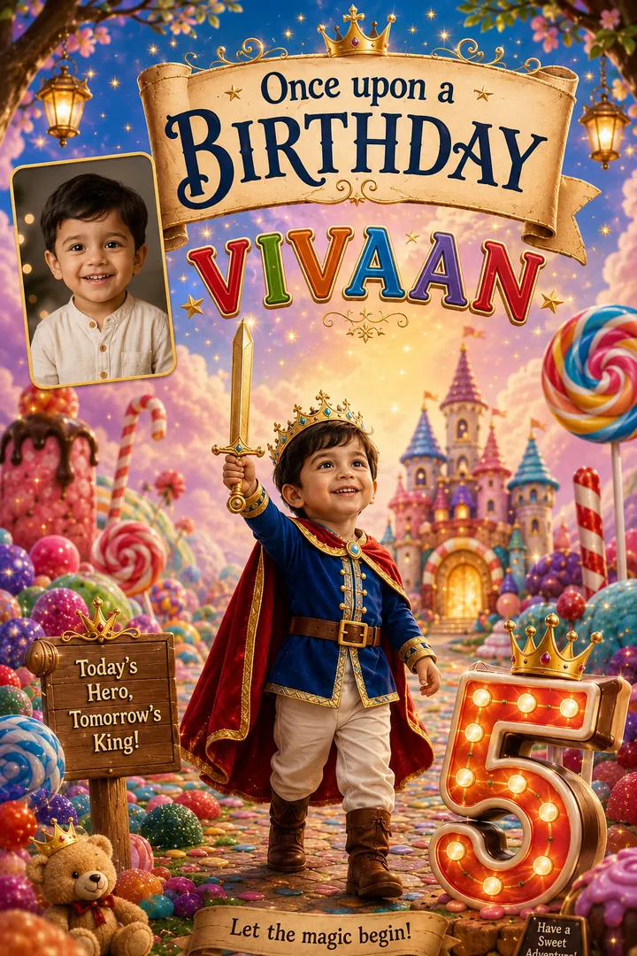Storybook Fairytale: AI Birthday Posters & Custom Wishes photo effect example 2