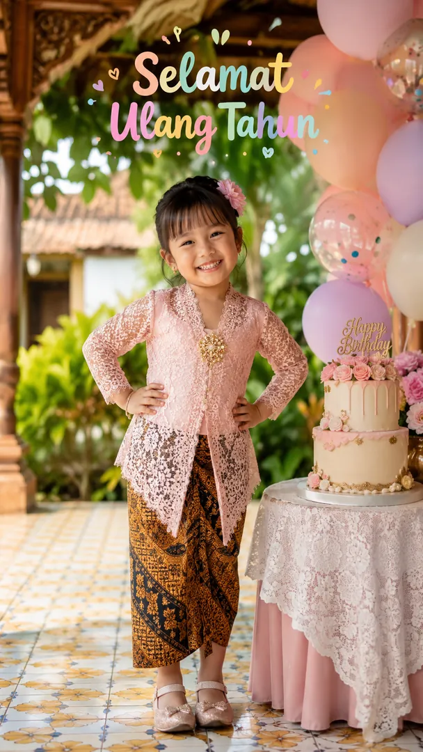 Little Traditional Star: AI Birthday Posters & Custom Wishes photo effect