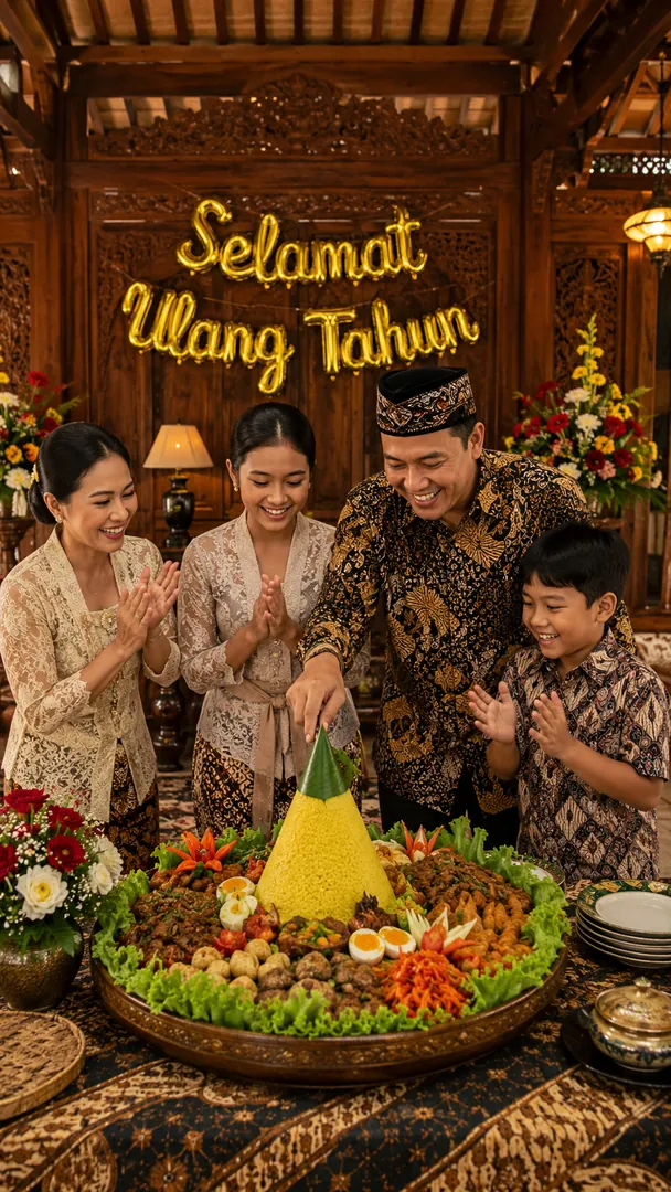 Tumpeng Birthday: AI Birthday Posters & Custom Wishes photo effect