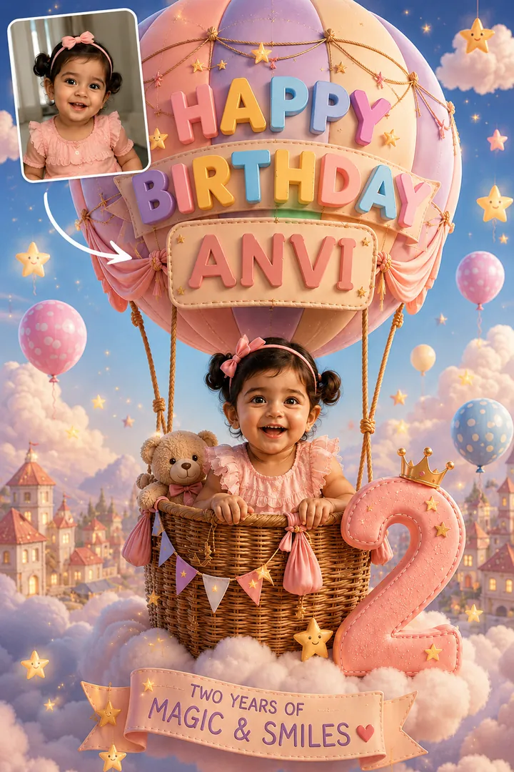 Explorer's Lift-Off: AI Birthday Posters & Custom Wishes photo effect