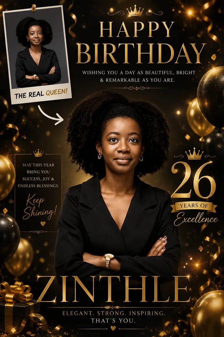 Golden Luxe: AI Birthday Posters & Custom Wishes photo effect