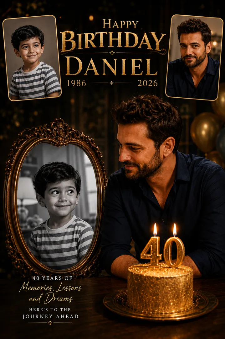 Meet Your Younger Self: AI Birthday Posters & Custom Wishes photo effect example 2