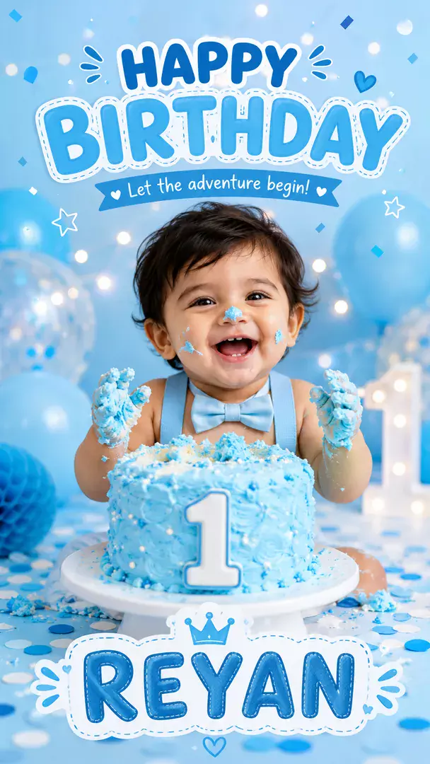 Cake Smash AI photo example 2