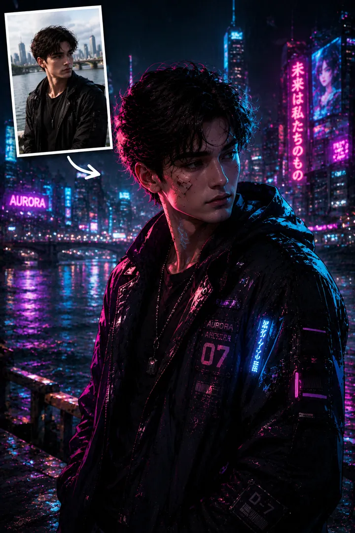 Cyberpunk Neon — AI photo example