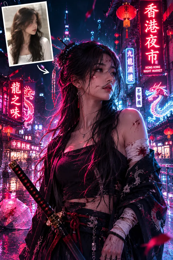 Cyberpunk Neon AI photo example 2