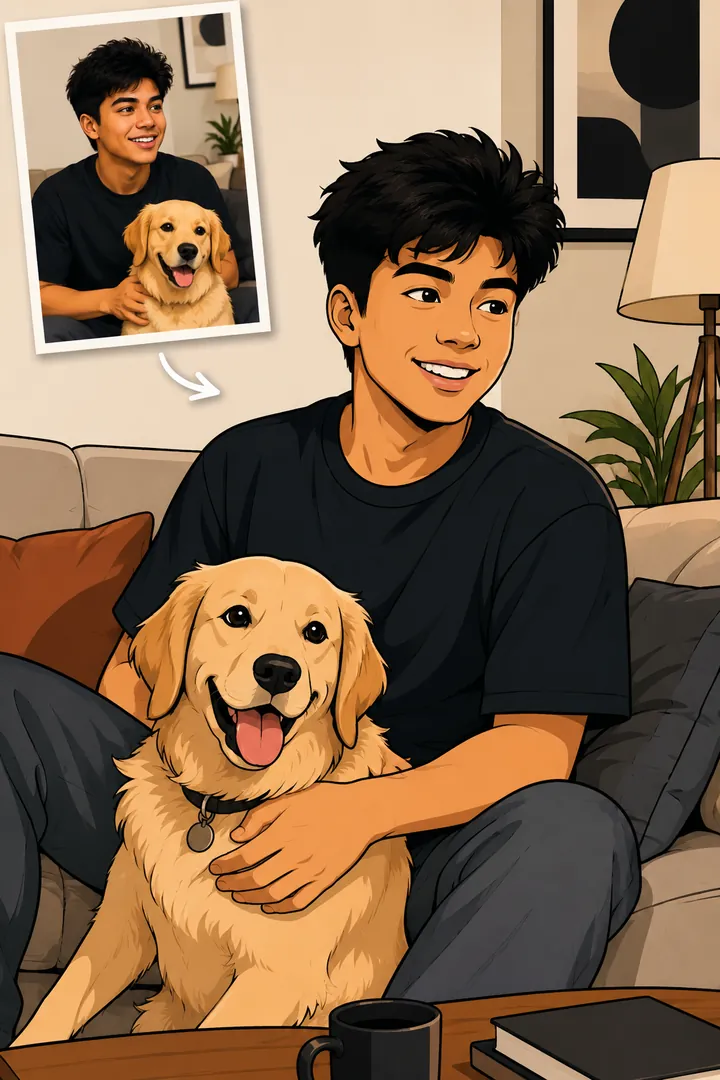 Flat Cartoon AI photo example 2