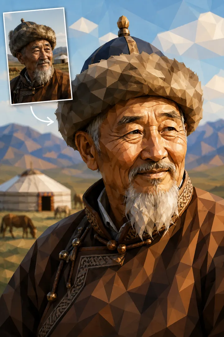 Low-Poly 3D AI photo example 2