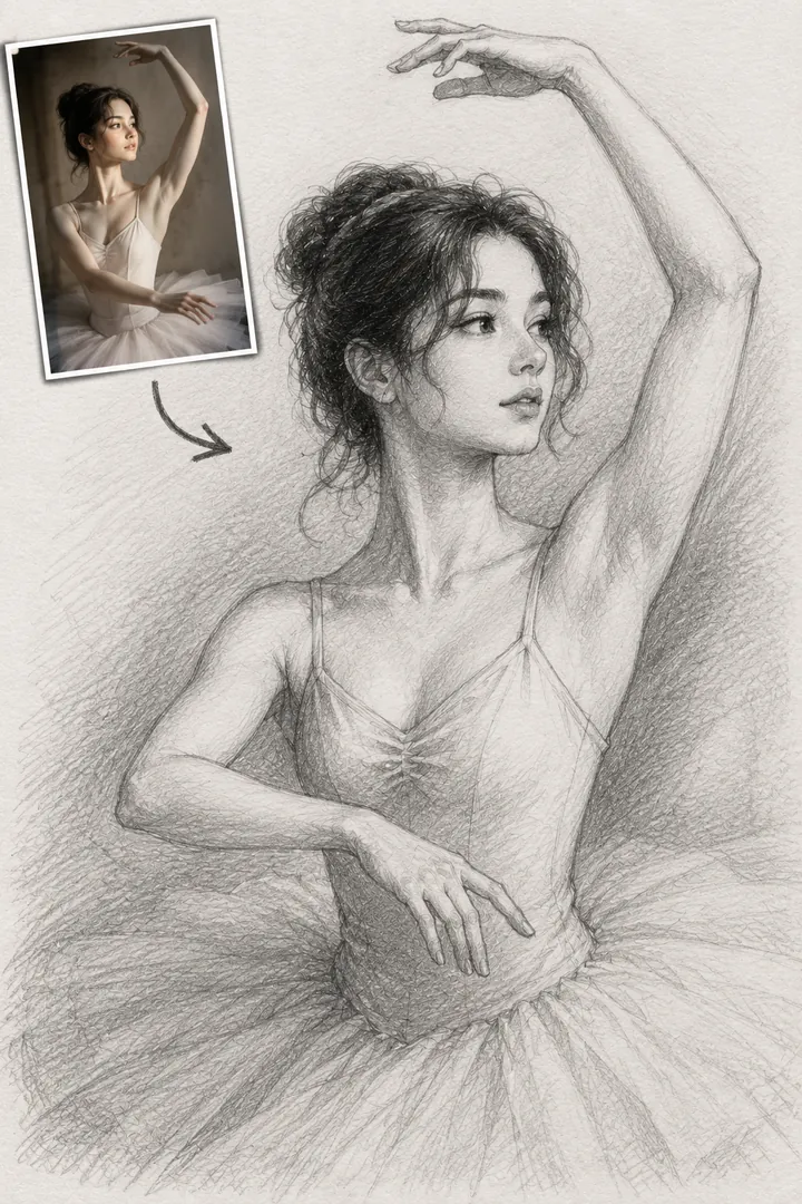 Pencil Sketch AI photo example 2