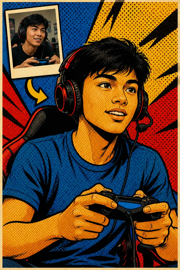 Pop Art AI photo example 2