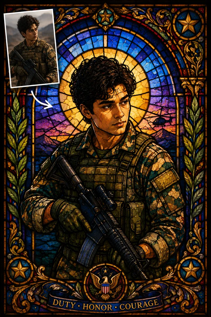 Stained Glass AI photo example 2