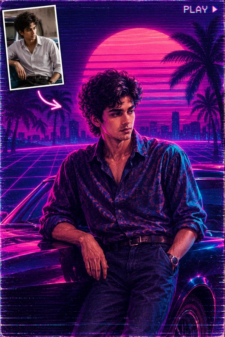 Vaporwave 80s — AI photo example