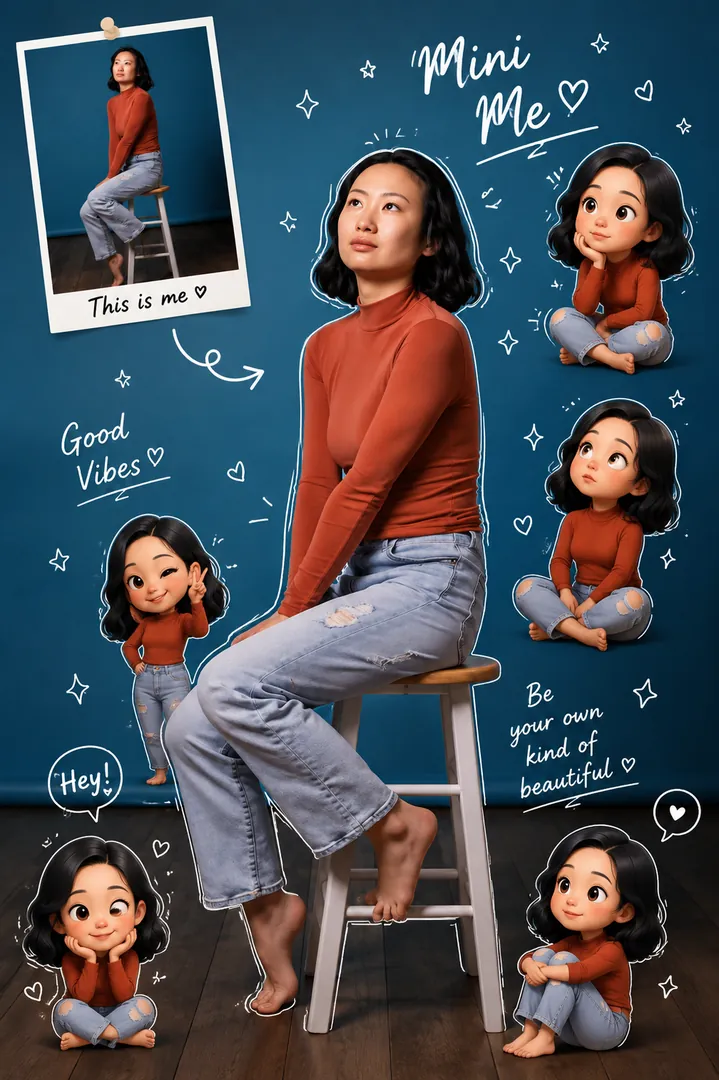 3D Chibi Sticker Collage: AI Chibi Art & Cute Avatars photo effect