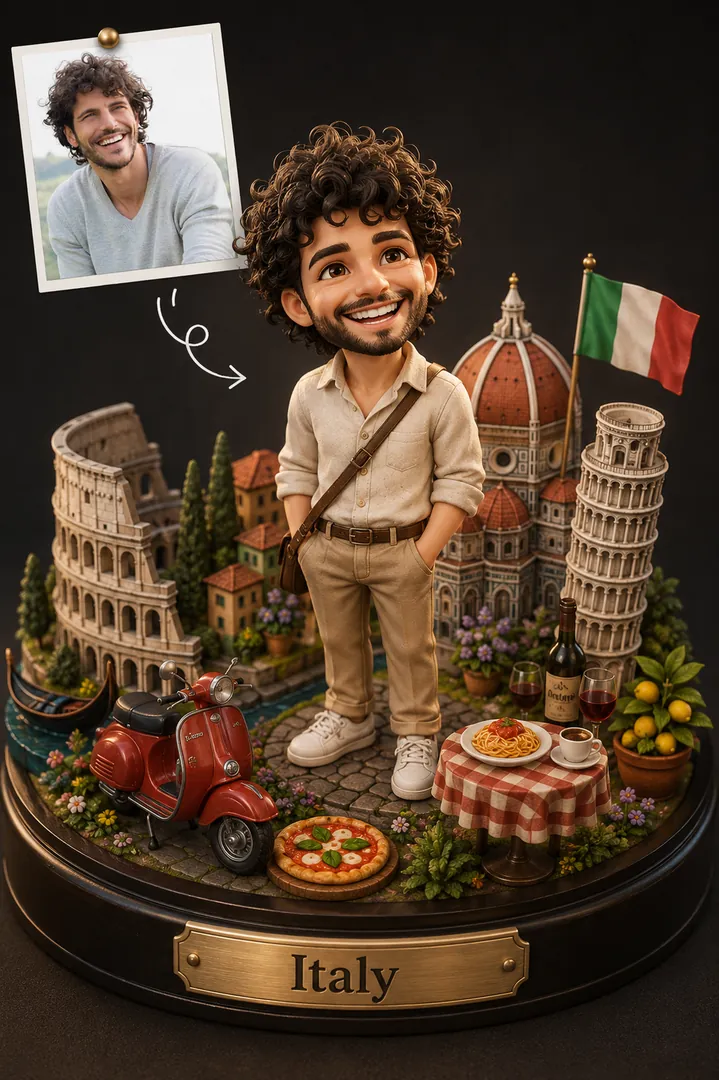 3D Travel Diorama: AI Chibi Art & Cute Avatars photo effect