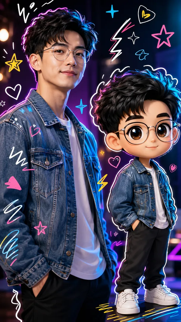 Chibi Duo Portrait — AI photo example