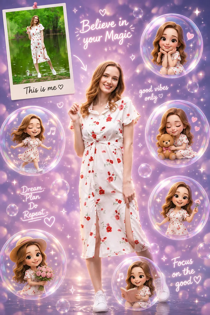 Dreamy Bubbles: AI Chibi Art & Cute Avatars photo effect