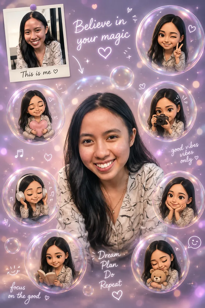 Dreamy Bubbles: AI Chibi Art & Cute Avatars photo effect example 2