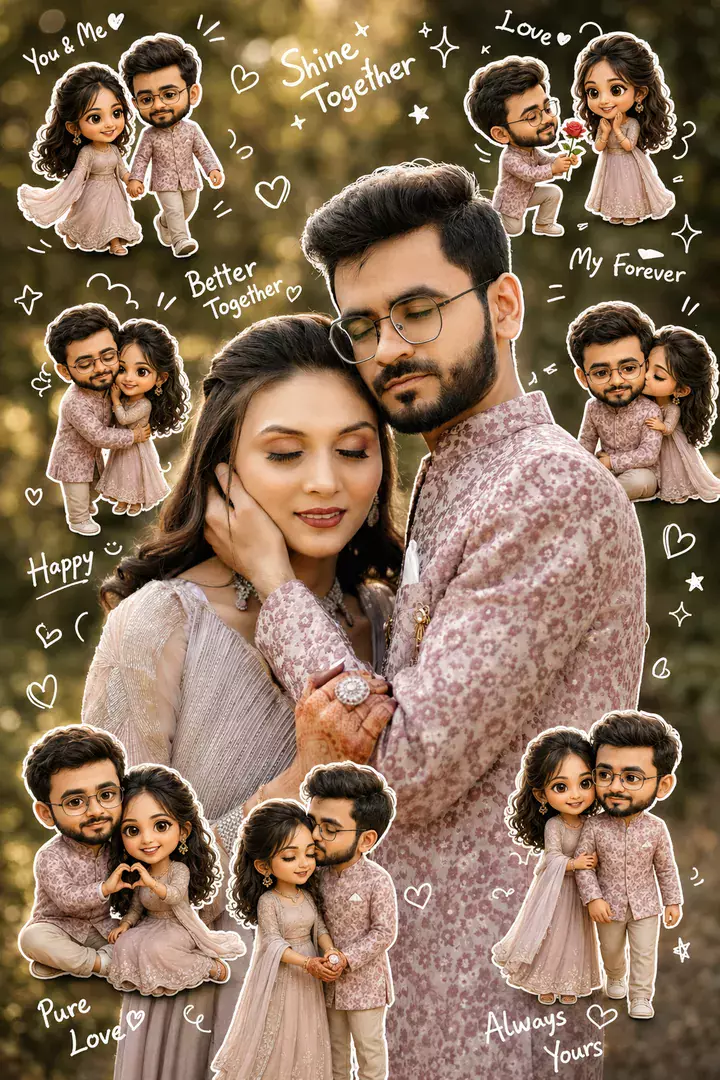 Couple Chibi Collage — AI photo example