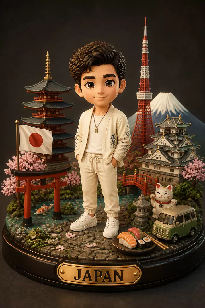 3D Travel Diorama — AI photo example