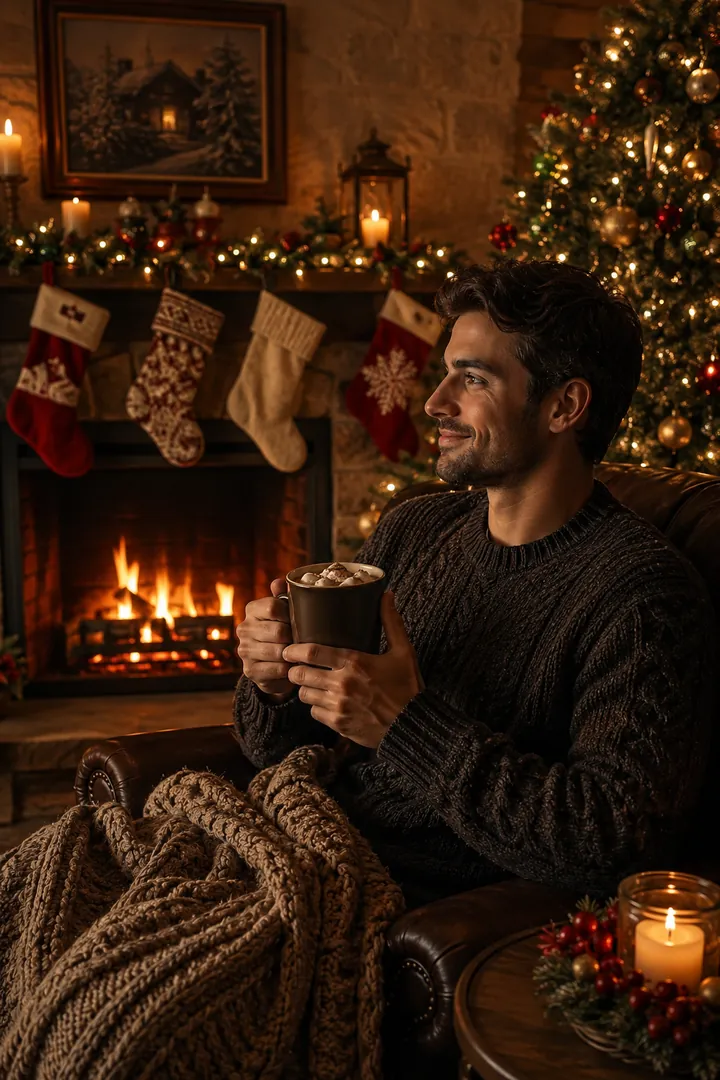 Cozy Christmas Home: AI Christmas photo effect