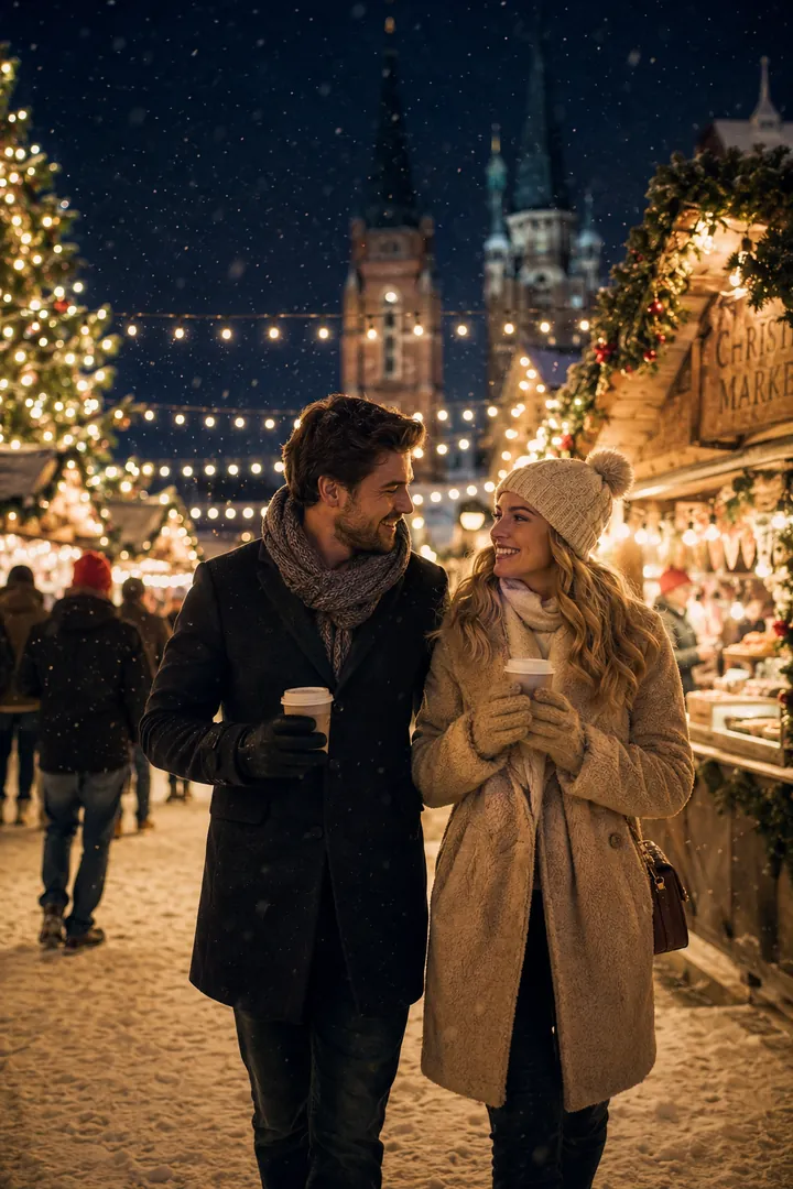 Cozy Winter Couple: AI Christmas photo effect